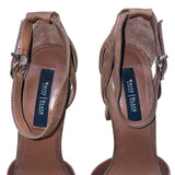 White House Black Market Women’s Brown Faux-Leather Platform High Heels Size 8M