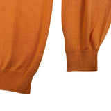 Brooks Brothers Mens Orange Cotton & Silk V-Neck Sweater Size L - New