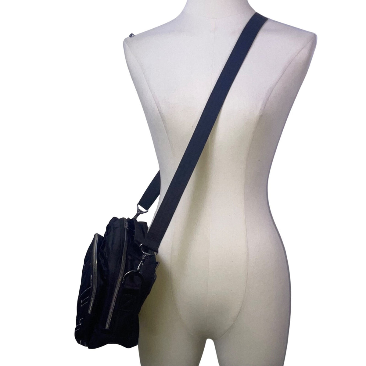 Lug Women’s Black Quilted Nylon Mini Ranger Adjustable Strap Crossbody Bag