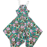 M&S Womens Green Floral Handkerchief Hem Dress Size EUR 40 - USA 9