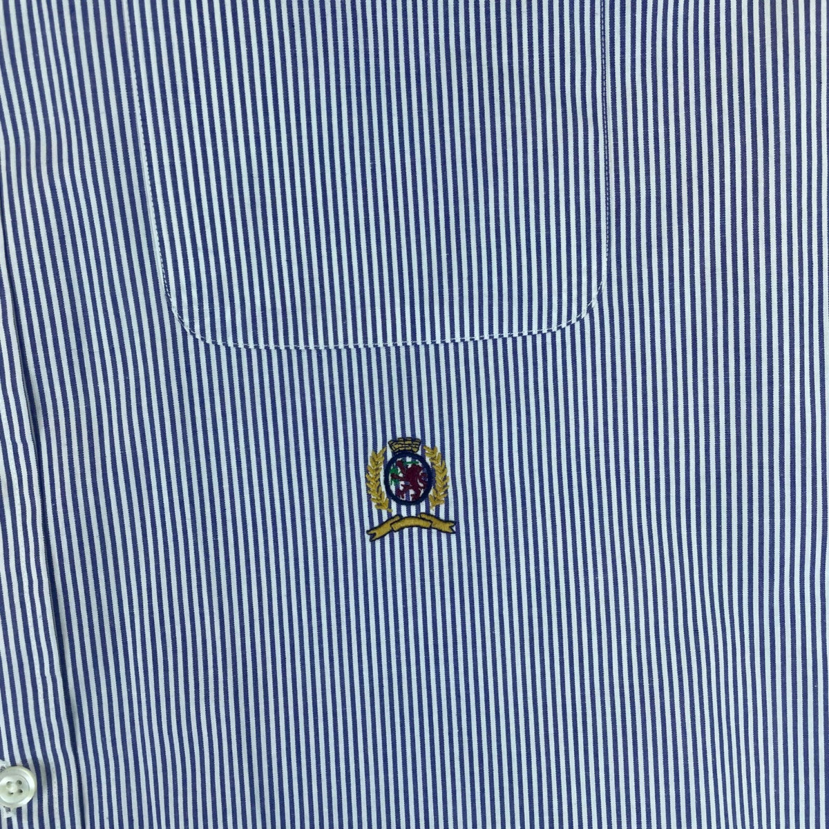 Tommy Hilfiger Men's Blue & White Striped Long Sleeve Dress Shirt Sz 15.5/33
