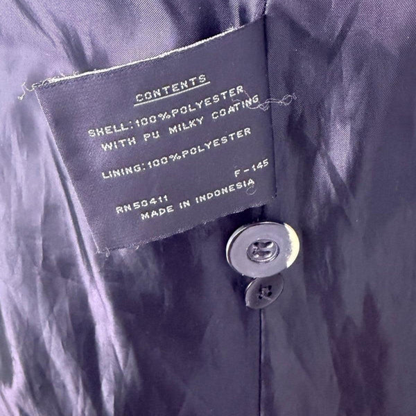 Fleet Street Womens Black Polyester Hooded Trench Coat Button Closure Size 10