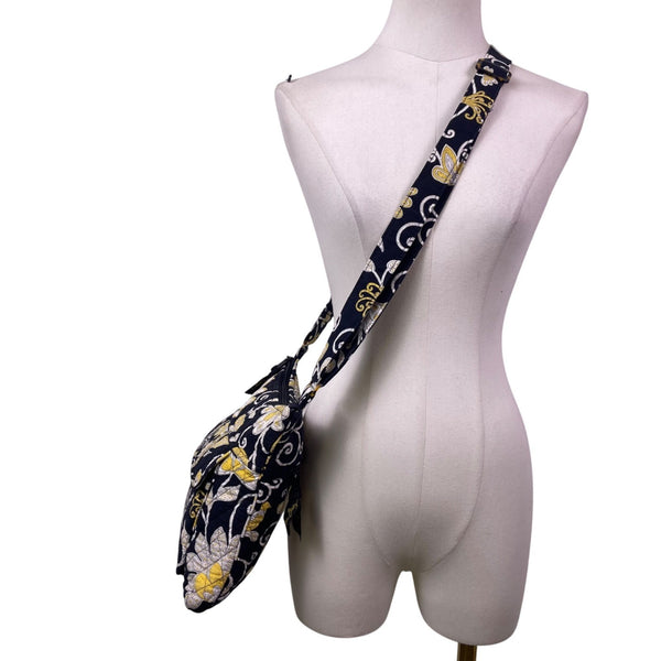 Vera Bradley Women’s Black Floral Quilted Adjustable Strap Crossbody Bag