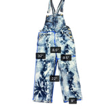 Anthropologie Womens Blue Cotton Blend Tie-Dye Denim Overalls Size 24 Petite