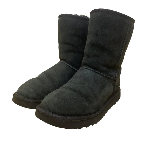 Ugg Women’s Black Suede Sheepskin-Lined Mid-Calf Winter Wear Boots Size 9