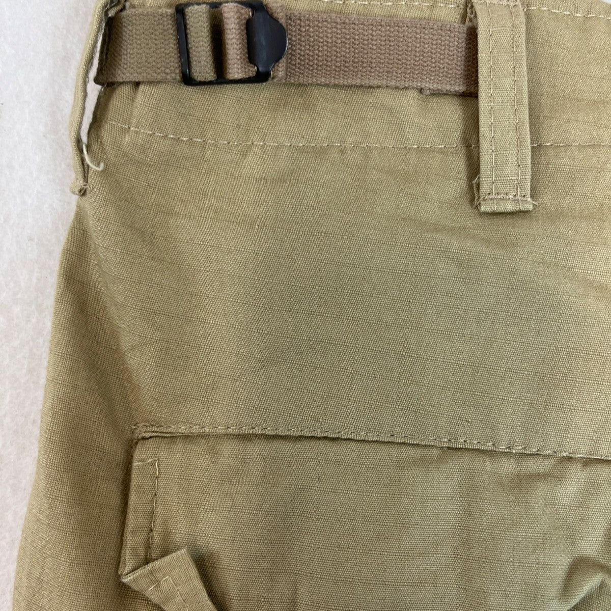 Military Issued Brown Cargo Pants Adjustable Waist & Button Fly Sz Meduim-Long