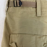 Military Issued Brown Cargo Pants Adjustable Waist & Button Fly Sz Meduim-Long