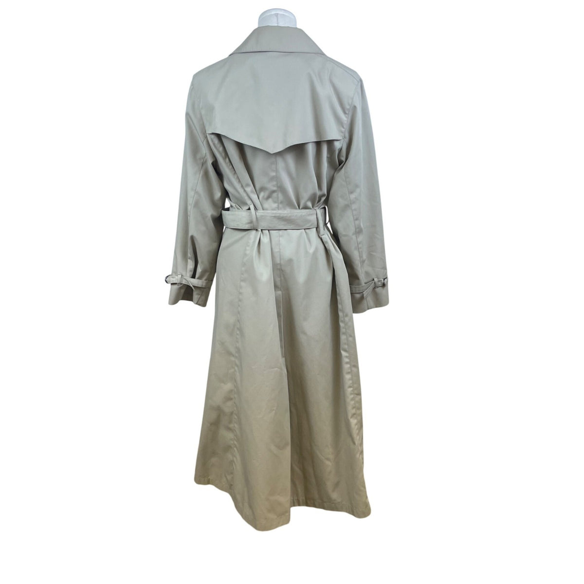 London Fog Women's Khaki Beige Double Breasted Trench Coat With Belt Sz 12 Reg