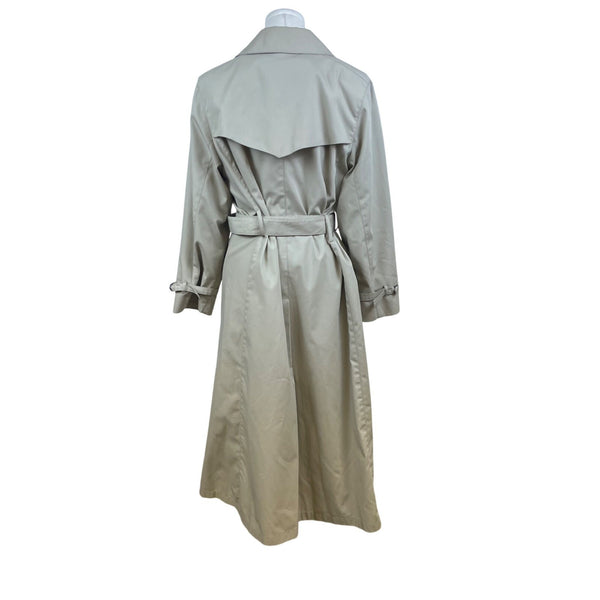 London Fog Women's Khaki Beige Double Breasted Trench Coat With Belt Sz 12 Reg