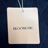 Bloomchic Womens Navy Fit & Flare Long Sleeve Midi Dress Size 14-16
