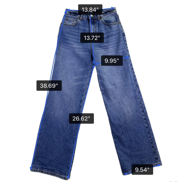 Billabong Womens Blue Denim High Waist Wide Leg Jeans Size 27