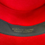 Vintage Dorfman Pasific Red Wool Felt Hat WMetalic  Ribbon