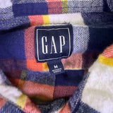 Gap Mens Multicolor Cotton Plaid Button-Front Flannel Shirt Long Sleeve Size M