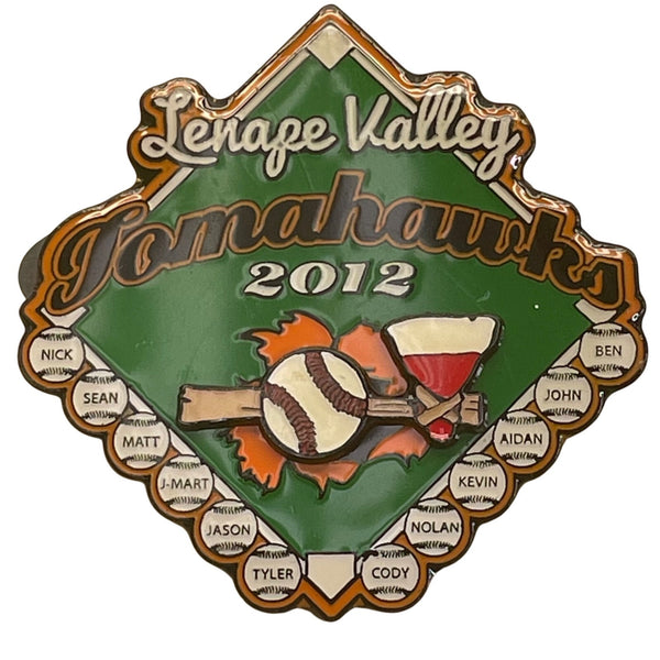 Lenape Valley Tomahawks 2012 Baseball Trading Pin W/ Dual Rubber Clutches