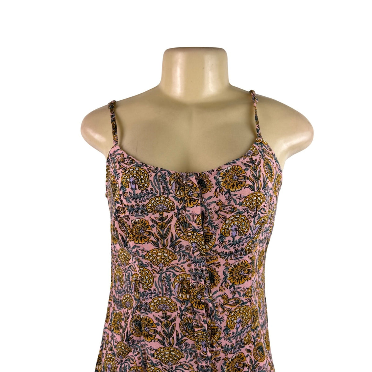 Superdry Womens Pink Viscose French Floral Cami Midi Dress Sz US 6 - New