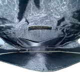 Vintage Bloomingdales 80’s Women’s Black/Brown Leather Snake Print Shoulder Bag