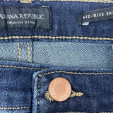 Womens Mid-Rise Dark Blue Skinny Jeans New