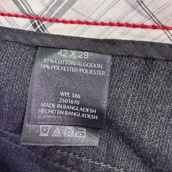 Kenneth Cole Mens Black Cotton Blend Straight Leg Pants Size 42W X 29L