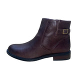 Franco Sarto Women’s Brown Leather Side Zipper Buckle Hansa Ankle Boot Size 8M