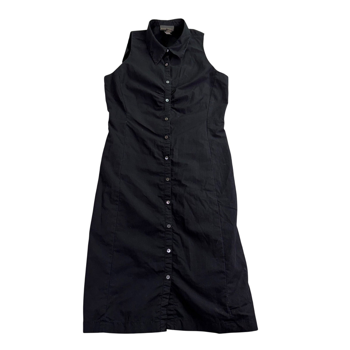 Banana Republic Womens Black Button Down Sleeveless Midi Dress Size 4