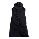 Banana Republic Womens Black Button Down Sleeveless Midi Dress Size 4