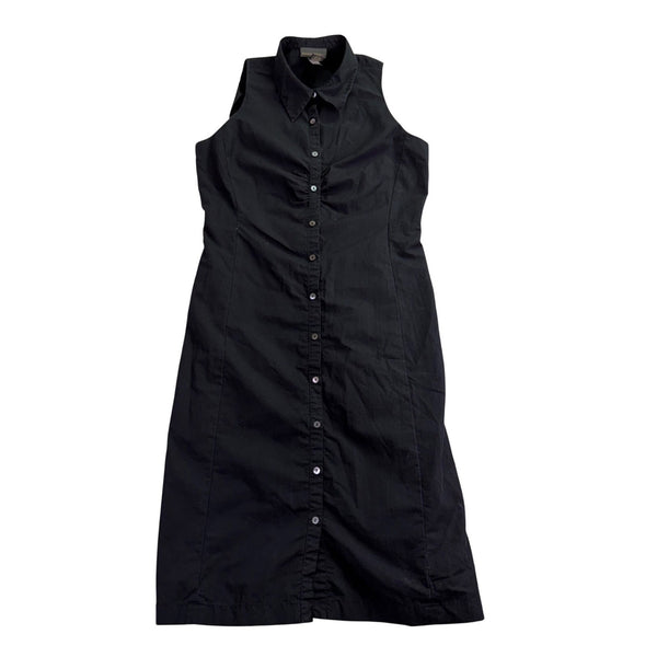 Banana Republic Womens Black Button Down Sleeveless Midi Dress Size 4