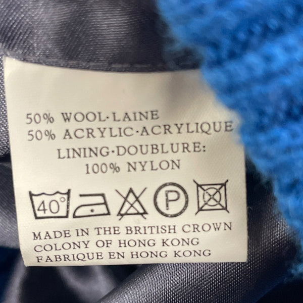 Sos Redline Vintage Unisex Blue Half-Zip Sweater With Triangle Pattern