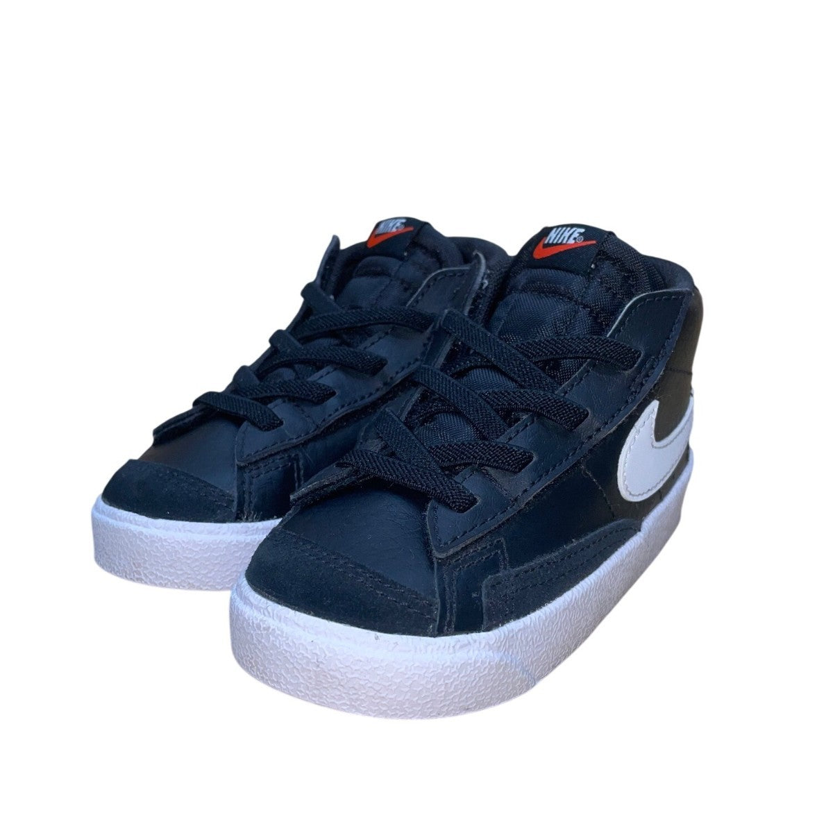Nike Kids Black & White Leather Mid-Top Blazers Sneakers Size 7C