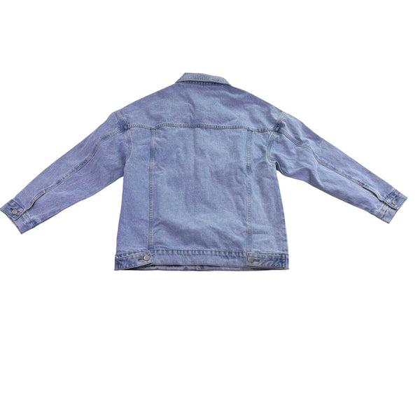 Automet Blue Cotton Denim Jacket Casual Button-Up Classic Fit Style Size M