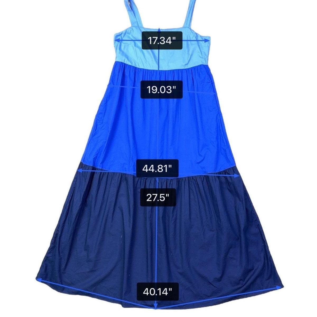 Loft Womens Blue Colorblock Maxi Dress Sleeveless Casual Style Size M