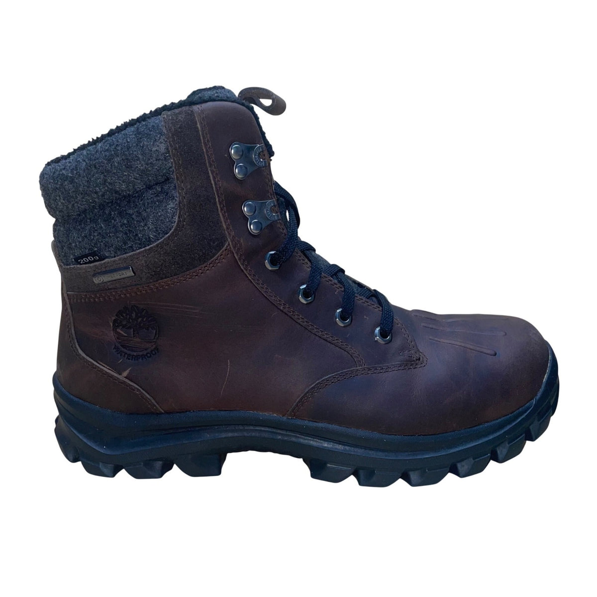 Timberland Mens Brown Leather Waterproof Insulated Lace-Up Boots Size 9.5