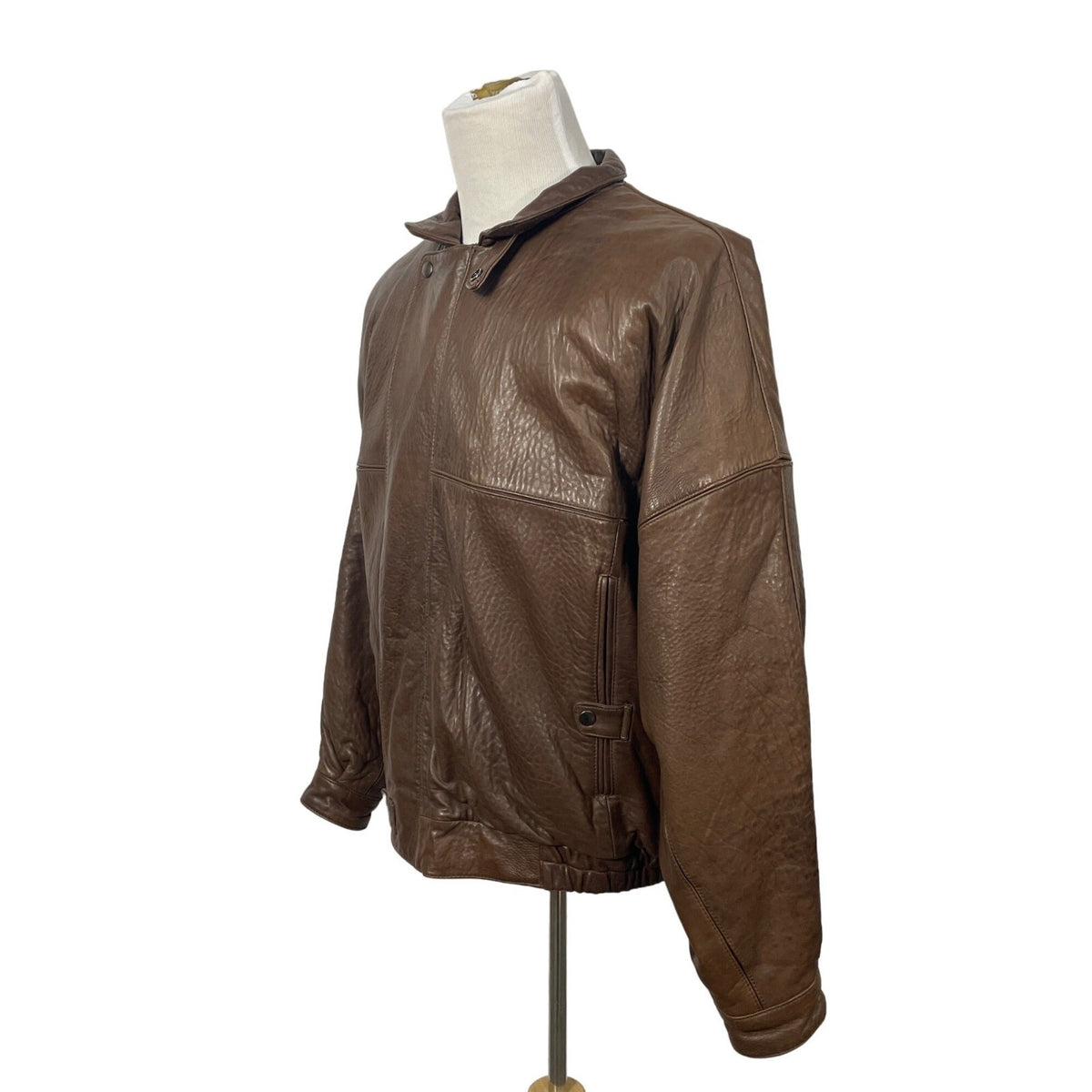 Vintage 80s Expedition by Robert Comstock Brown Pilot Leather Jacket Sz XL