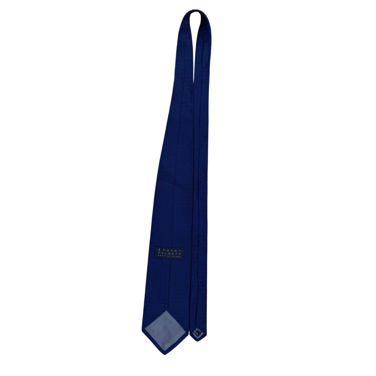 Robert Talbott Mens Blue Silk/Cotton Tie Hand-Sewn Made In USA Textured Chevron