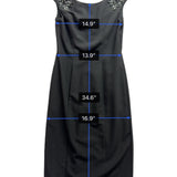 Vince Camuto Women's Black Sleeveless Dress Jeweled Shoulders Back Zipper Size 4