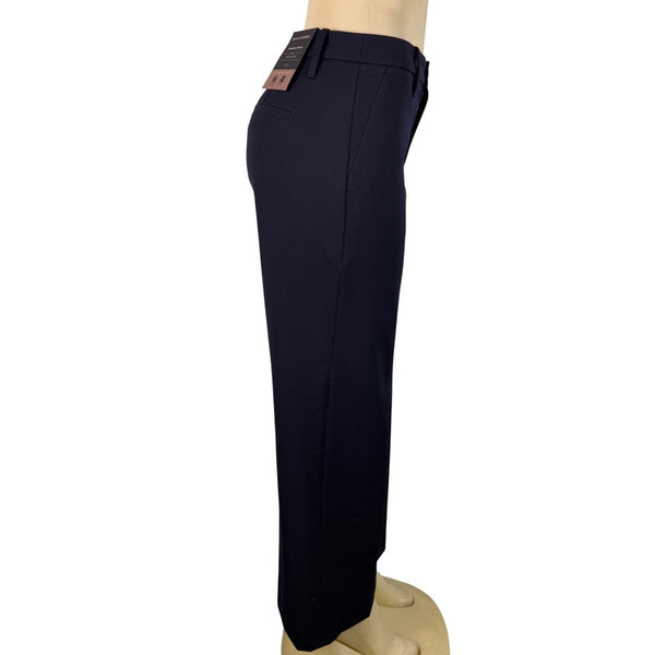 Banana Republic Womens Navy High-Rise Wide-Leg Cropped Pants Size 6L