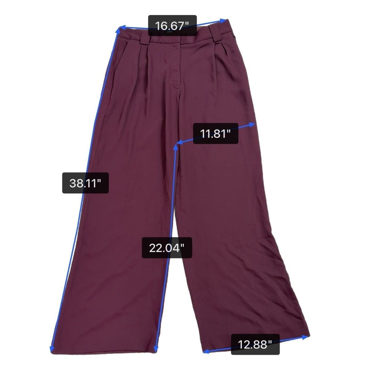 Express Womens Burgundy Wide-Leg Pants Recycled Polyester Blend Size M