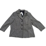 Ulla Popken Womens Black/Grey Tweed Jacket Relaxed Fit Size 16/18