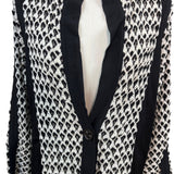 Nic+Zoe Black & White Open Front Cardigan Sweater With Button Closure Sz XL