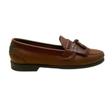 H.S Trask Men’s Brown Leather Vibram Sole Tassel Moccasin Size 12N