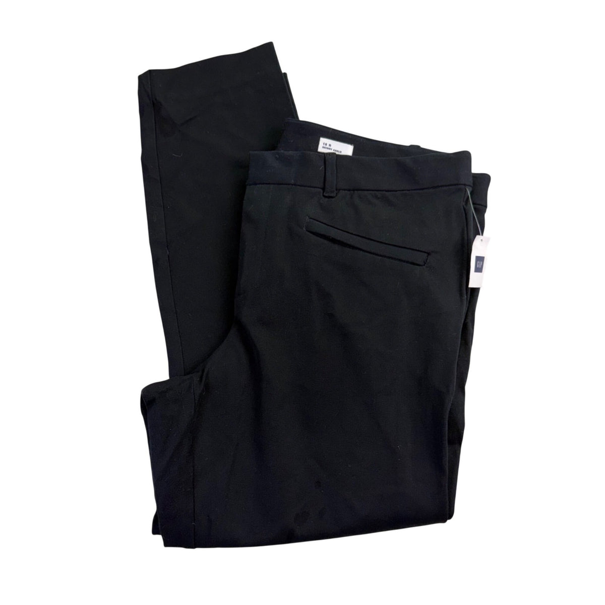 Gap Womens Black Cotton & Spandex Skinny Ankle Mid-Rise Stretch Pants 16R