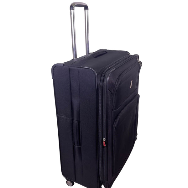 Delsey Unisex Black Expandable Spinner Wheels Rolling Travel Suitcase  Luggage