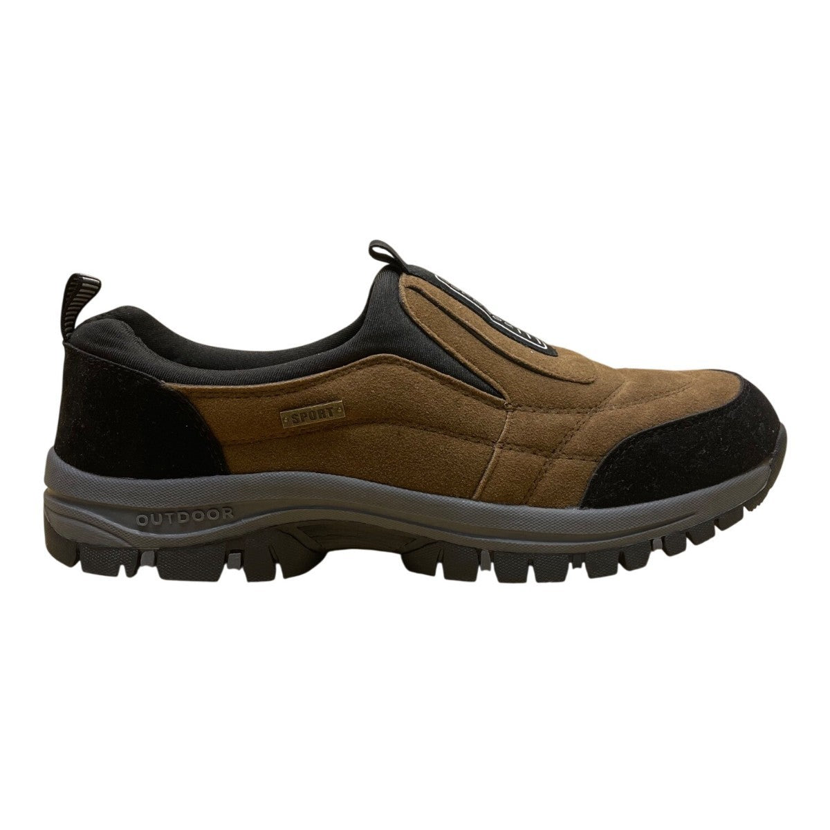 Sport Men’s Brown & Black Slip-On Outdoor Hiking Shoes Size 12