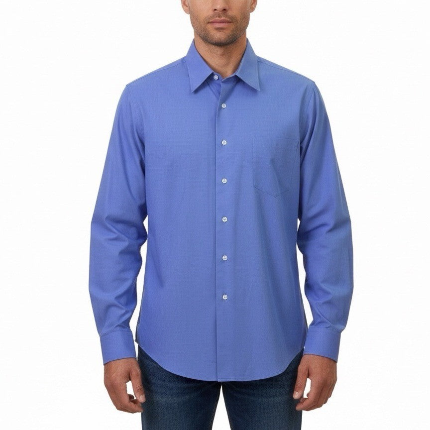Calvin Klein Mens Blue 100% Cotton Satin Poplin Button-Down Shirt Size M