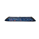 Japanese Women’s Blue Fabric & Metal Floral Pattern Clasp Wallet