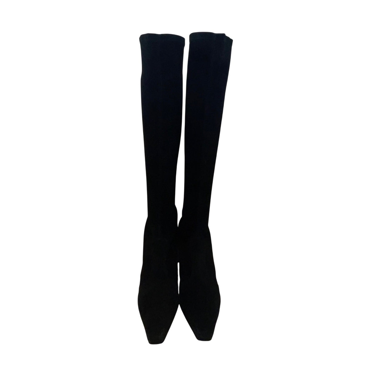 Stuart Weitzman Women’s Black Stretch Suede Empire Knee-High Heeled Boots Size 9