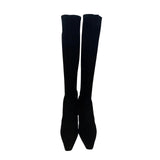 Stuart Weitzman Women’s Black Stretch Suede Empire Knee-High Heeled Boots Size 9
