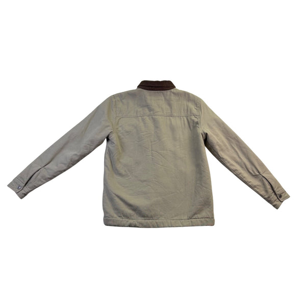 ONeill Mens Beige Cotton Jacket Corduroy Collar Sherpa Lined Standard Fit Size S