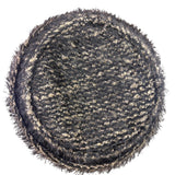 Heaslip Womens Black Beige Acrylic Nylon Textured Cloche Bucket Hat Retro Style