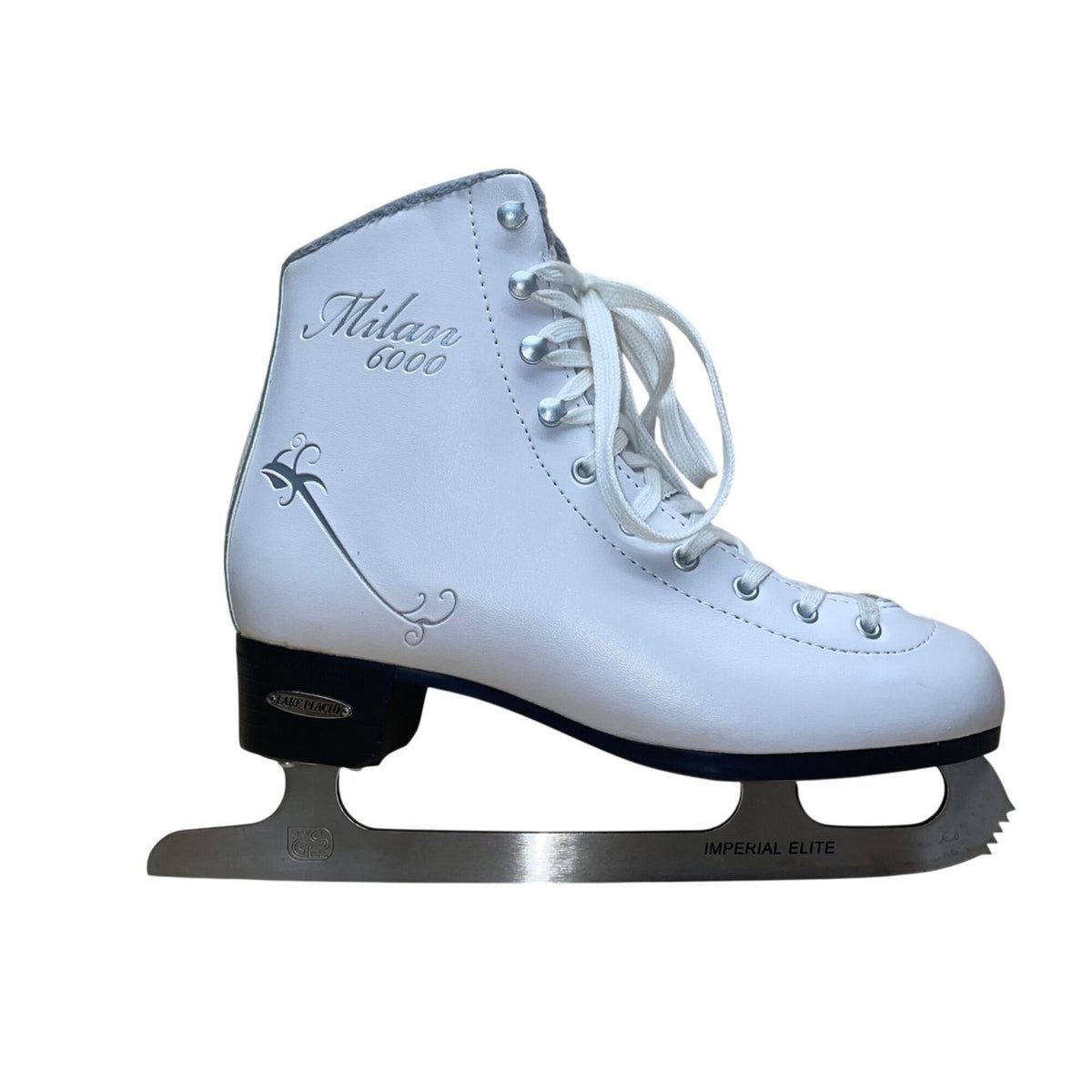 Lake Placid Women’s White Leather Imperial Elite Blades Ice Skates Size 7