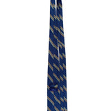 Tie Bar Mens Blue & Multi-Color Silk Linen Striped Tie Elegant Stain Resistant